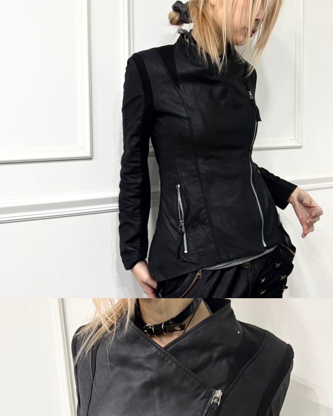 aesthetic Side Zip Draped Slim Fit Sheep 상품이미지1