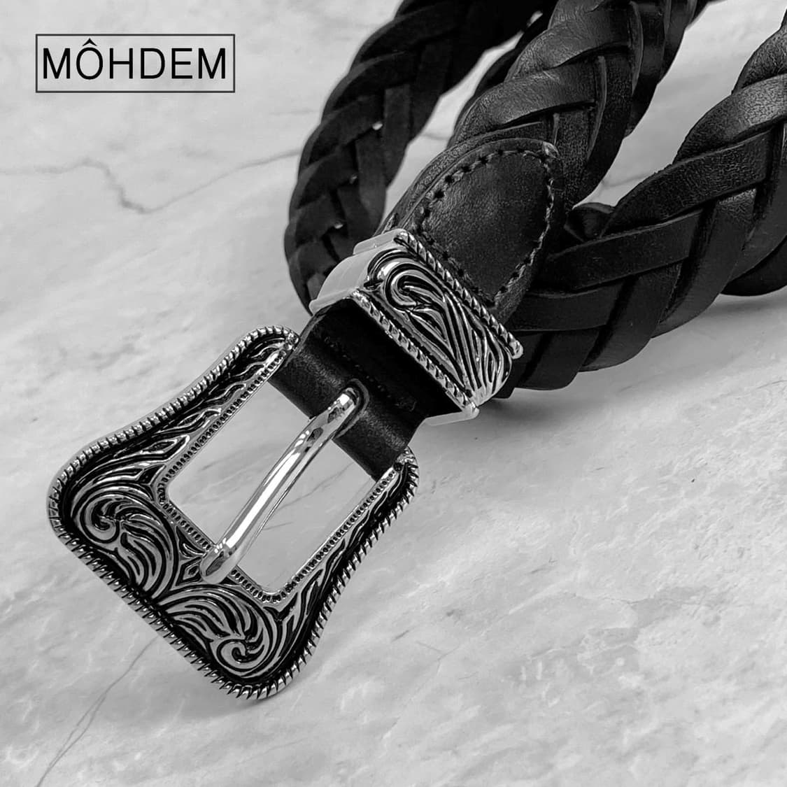 [Unisex] 위빙 로랑 이태리 소가죽 벨트 블랙 상품이미지8