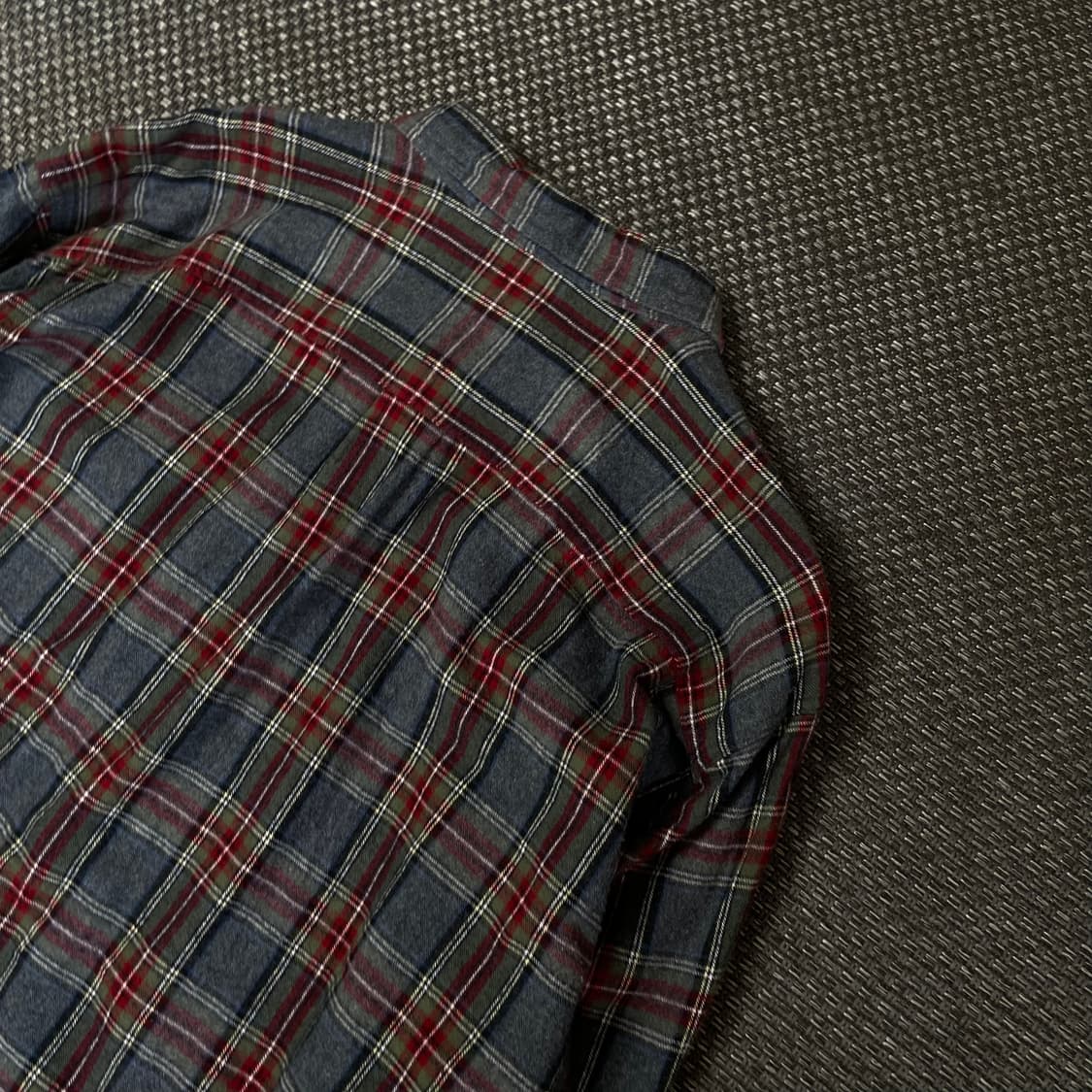 엘엘빈 레드 그린 블루 체크 울 긴팔 셔츠 트레디셔널 핏 2XL 상품이미지6
