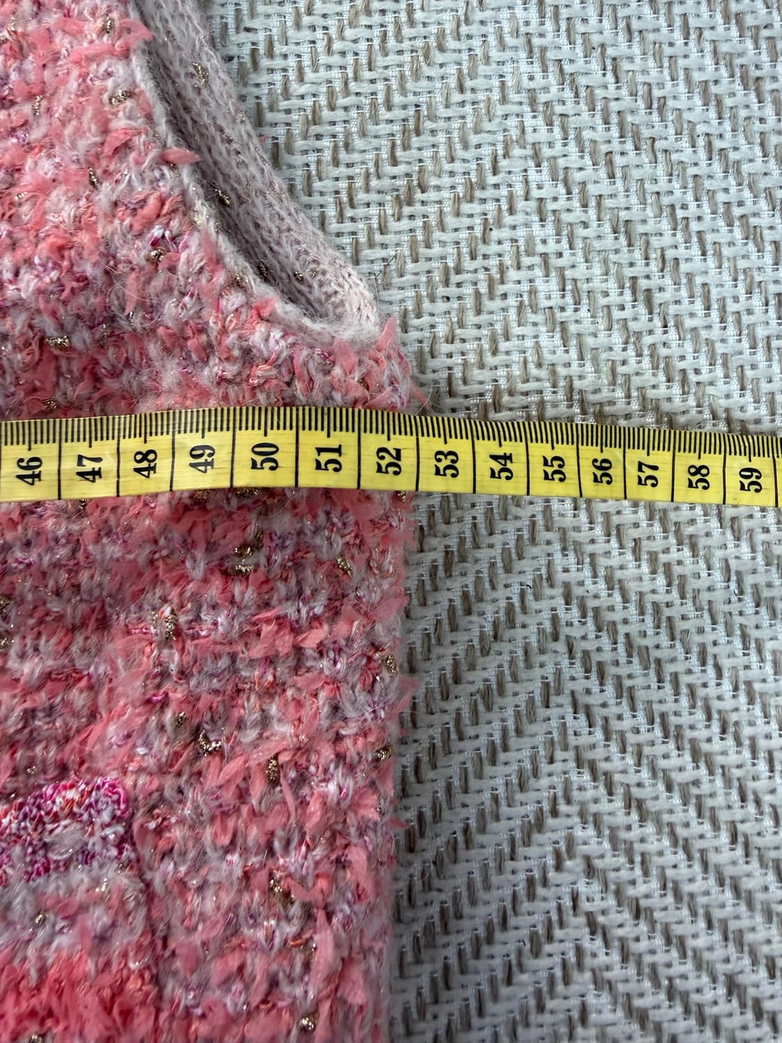 정품) TIME 타임 한섬 핑크 트위드 반팔 가디건 90 F 상품이미지9