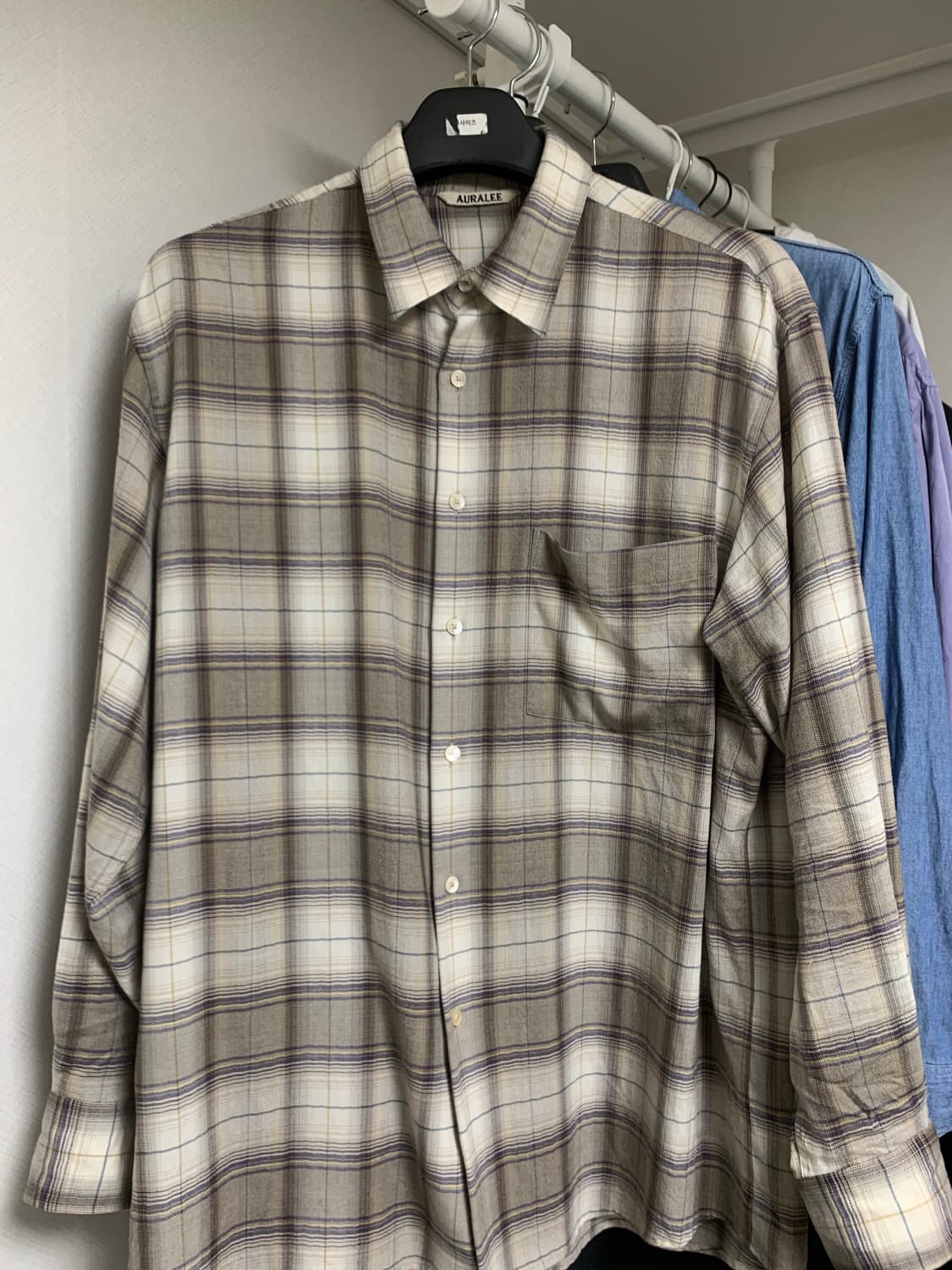 Auralee 오라리 23fw 체크 라이트브라운 5 상품이미지1
