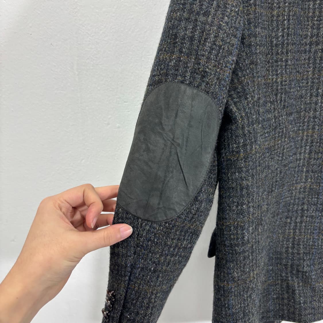 95 M 트래드클럽 X 해리스트위드 체크 트위드울 블레이져 상품이미지4