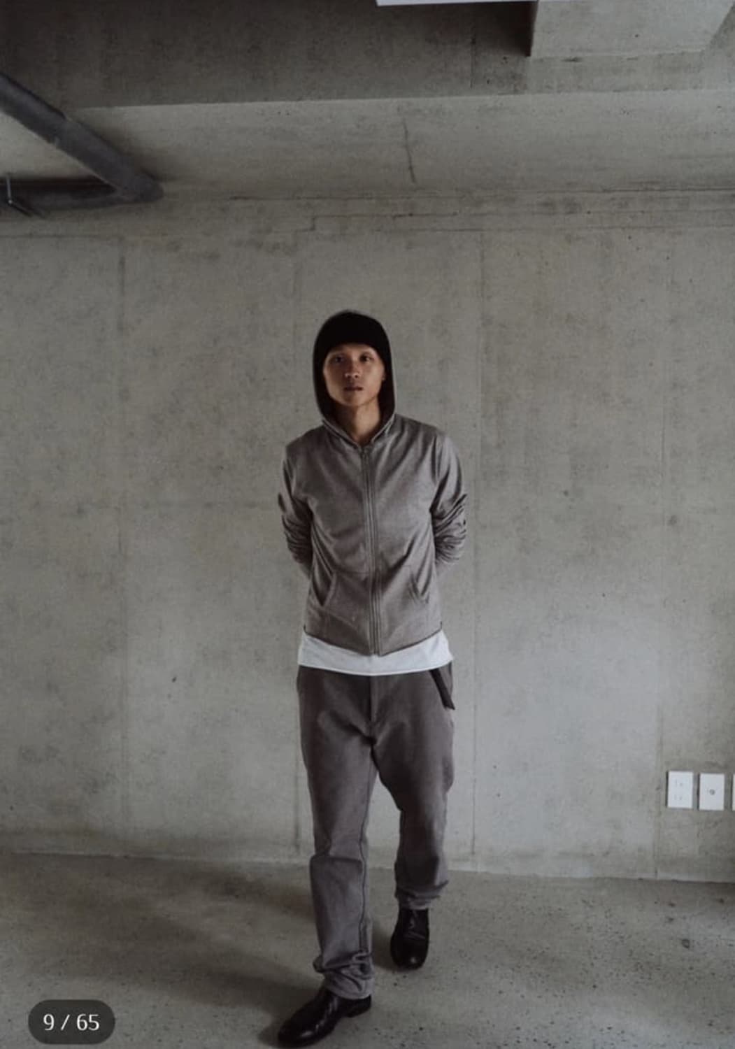 모노프리베 텍스처 후드집업 웜그레이 상품이미지2