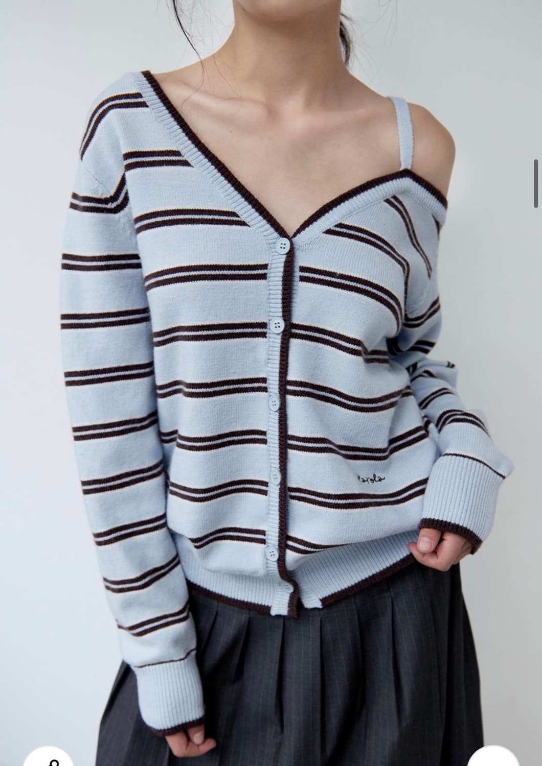 로라로라 스트라이프 가디건 상품이미지2