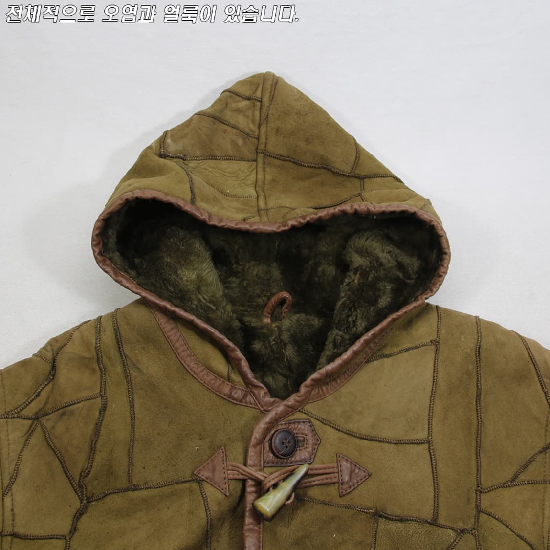 UNBAN HILLS 양가죽 패치워크 후드 자켓 (여성용 M~L) 상품이미지4