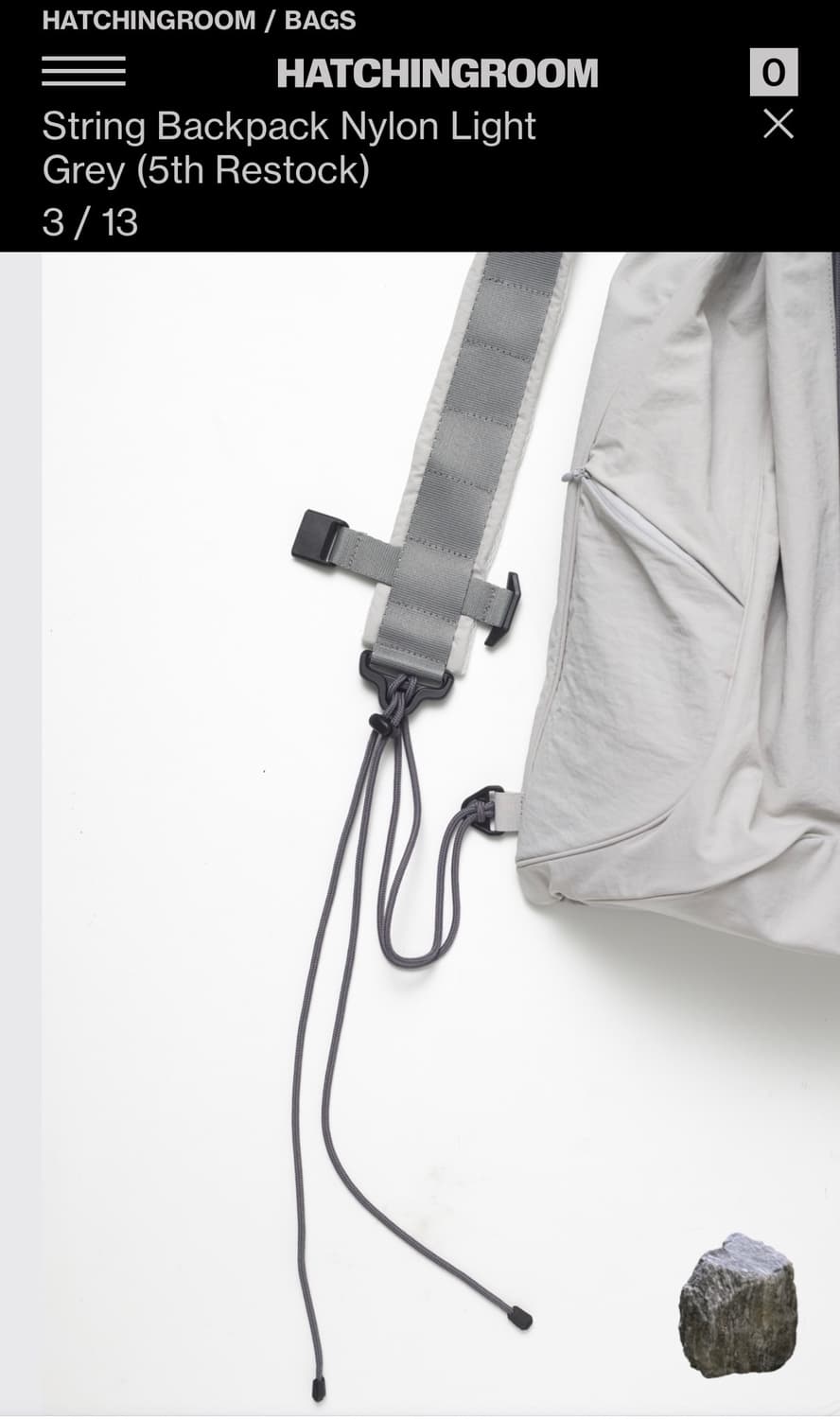 해칭룸 스트링 백팩 라이트 그레이 상품이미지3