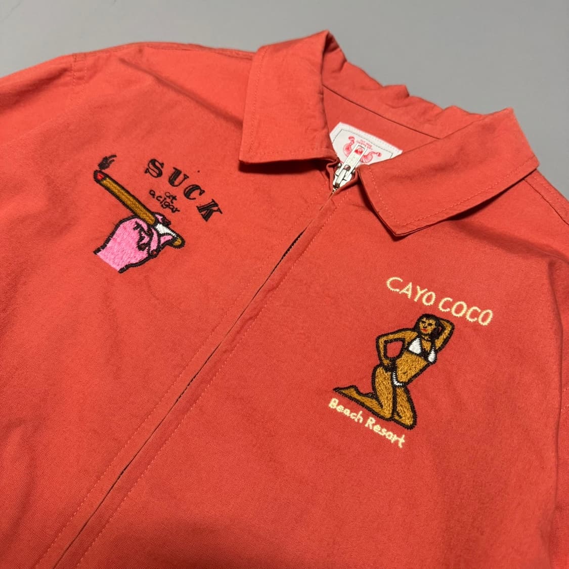 SLY x NIJEL GRAPH 오렌지 양면 자수로고 코튼 쇼트 블루종 상품이미지4