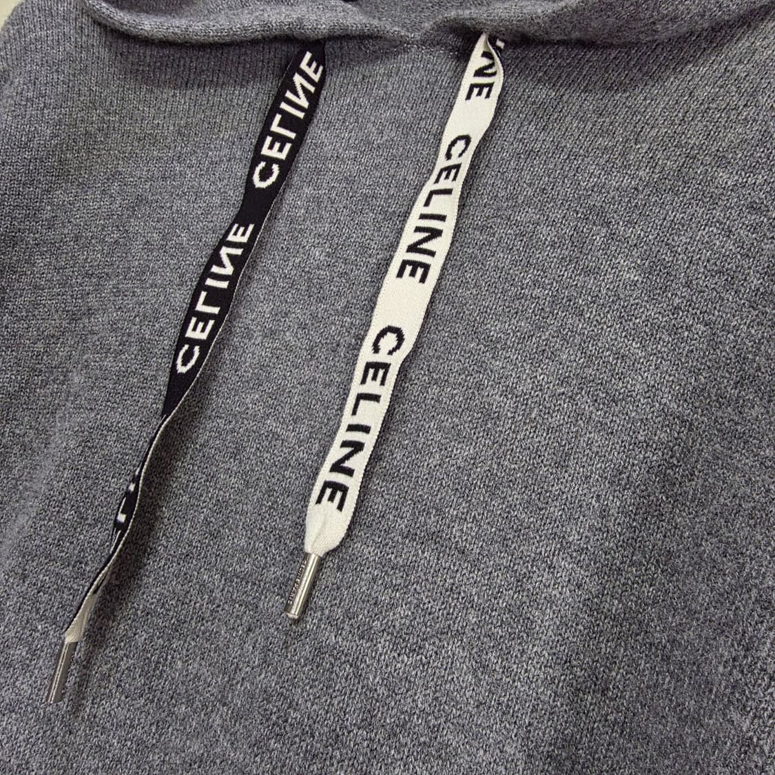 {클로젯}[M]셀린느 트리옹프 로고 드로우스트링 캐시미어 니트후드 셋업 상품이미지2