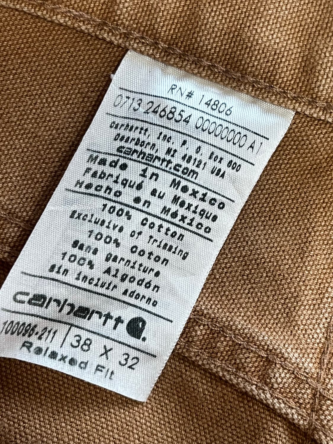 칼하트 브라운 워크 팬츠 릴렉스핏 38인치 상품이미지6