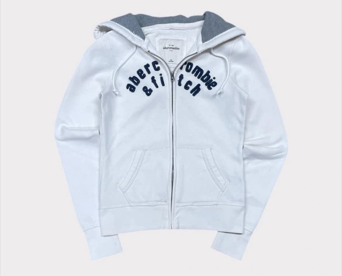 아베크롬비 화이트 딱붙핏 후드집업 상품이미지2