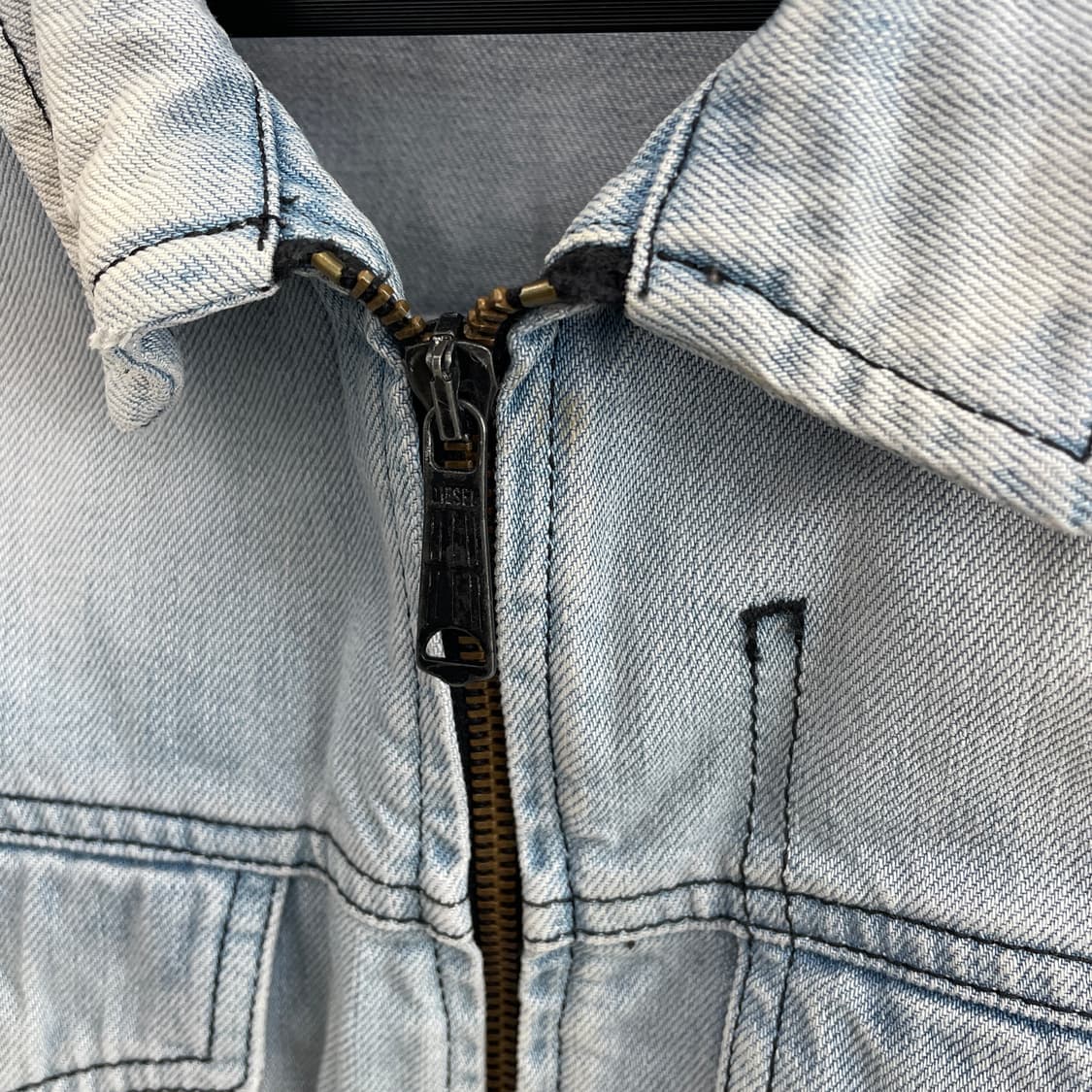 W 디젤 라이트 블루 데님 크롭 집업 자켓 상품이미지3