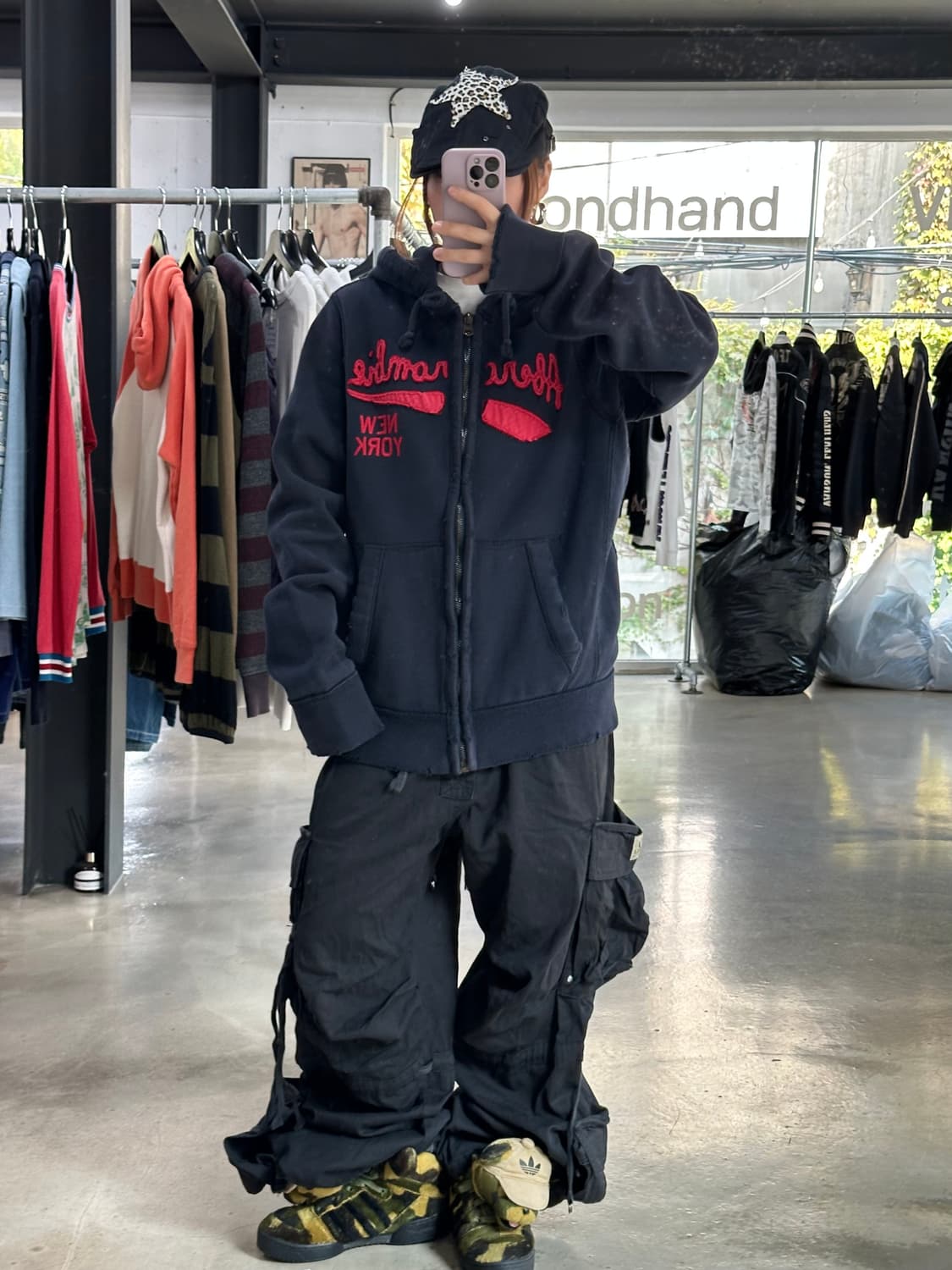 아베크롬비 머슬핏 데미지 후드집업 네이비 상품이미지2