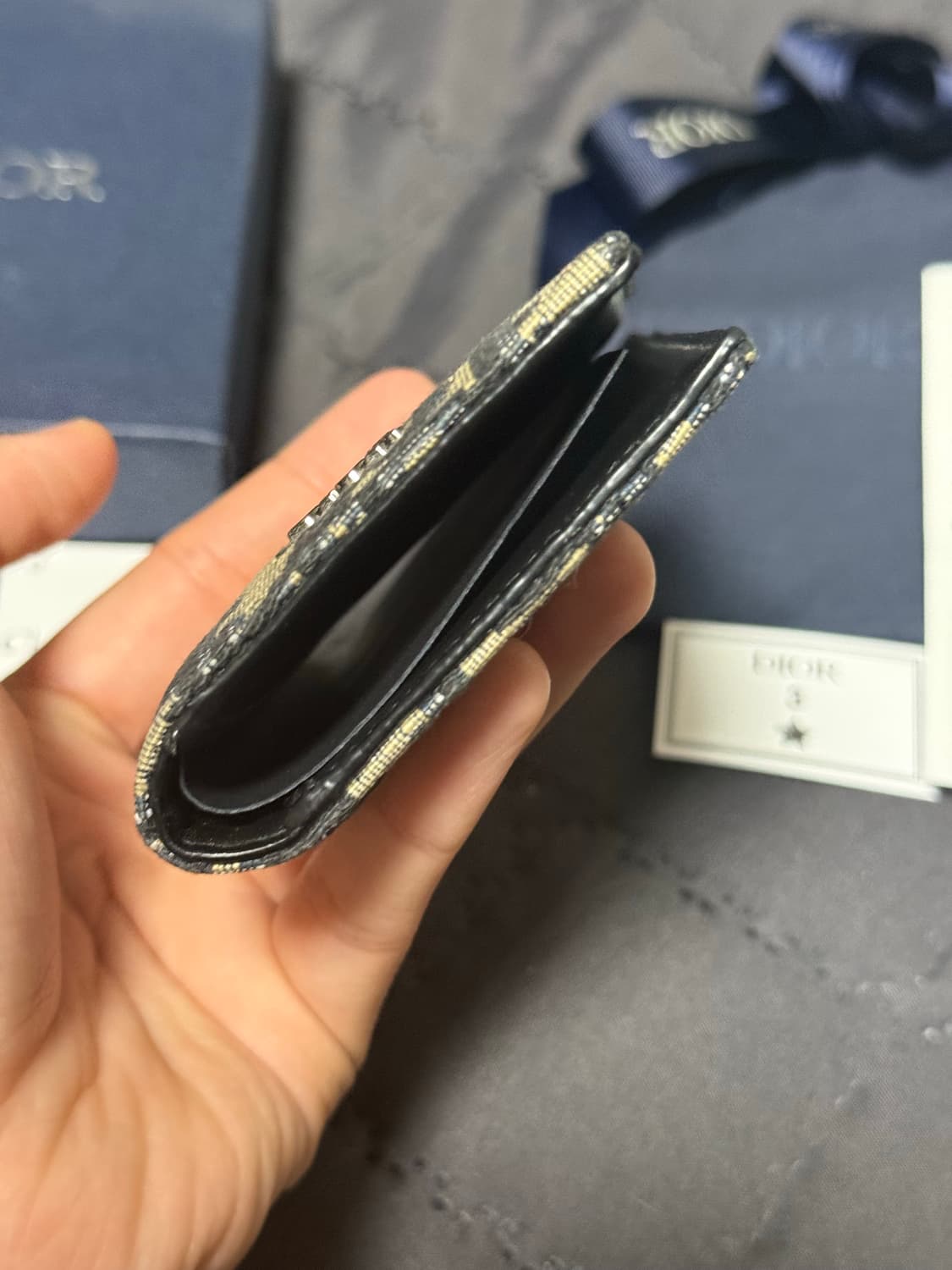 디올 오블리크 자카드 오거나이저 카드지갑 베이지 상품이미지8