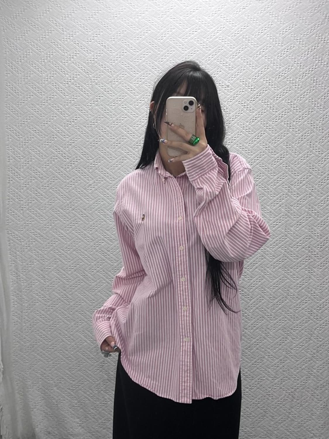 폴로 랄프로렌 레트로 키치 딸기우유 스트라이프 셔츠  L C07965 상품이미지2