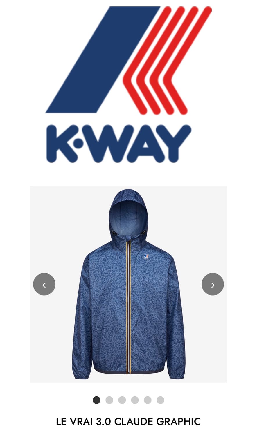 [L] KWAY 까웨 케이웨이 패턴 네이비 바람막이 후드 D505 상품이미지9
