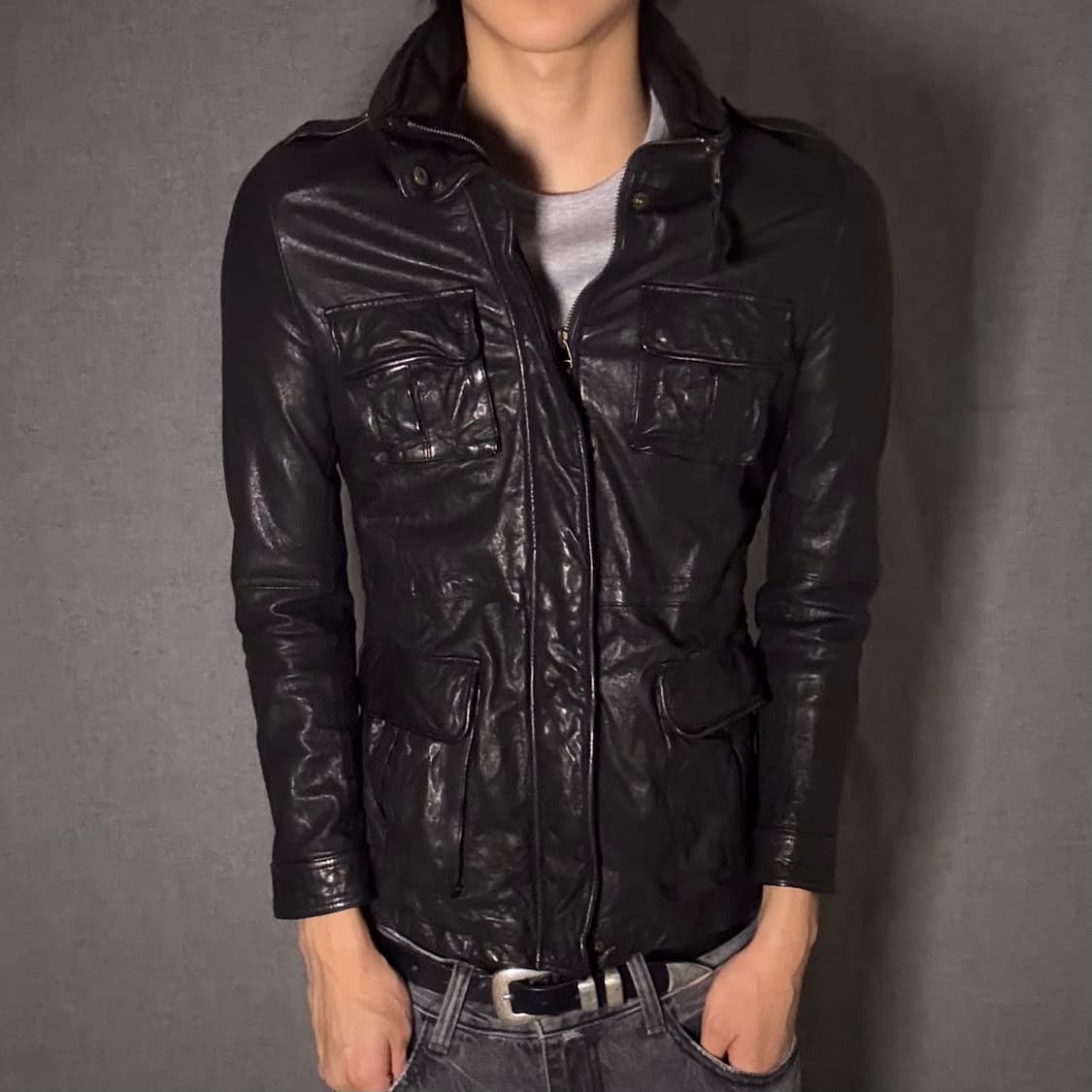 이태리 양가죽 포켓 자켓 상품이미지2