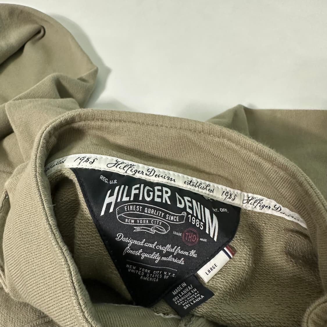 우먼L 타미힐피거 데님 베이지 허리스트링 스웻 야상자켓 상품이미지6