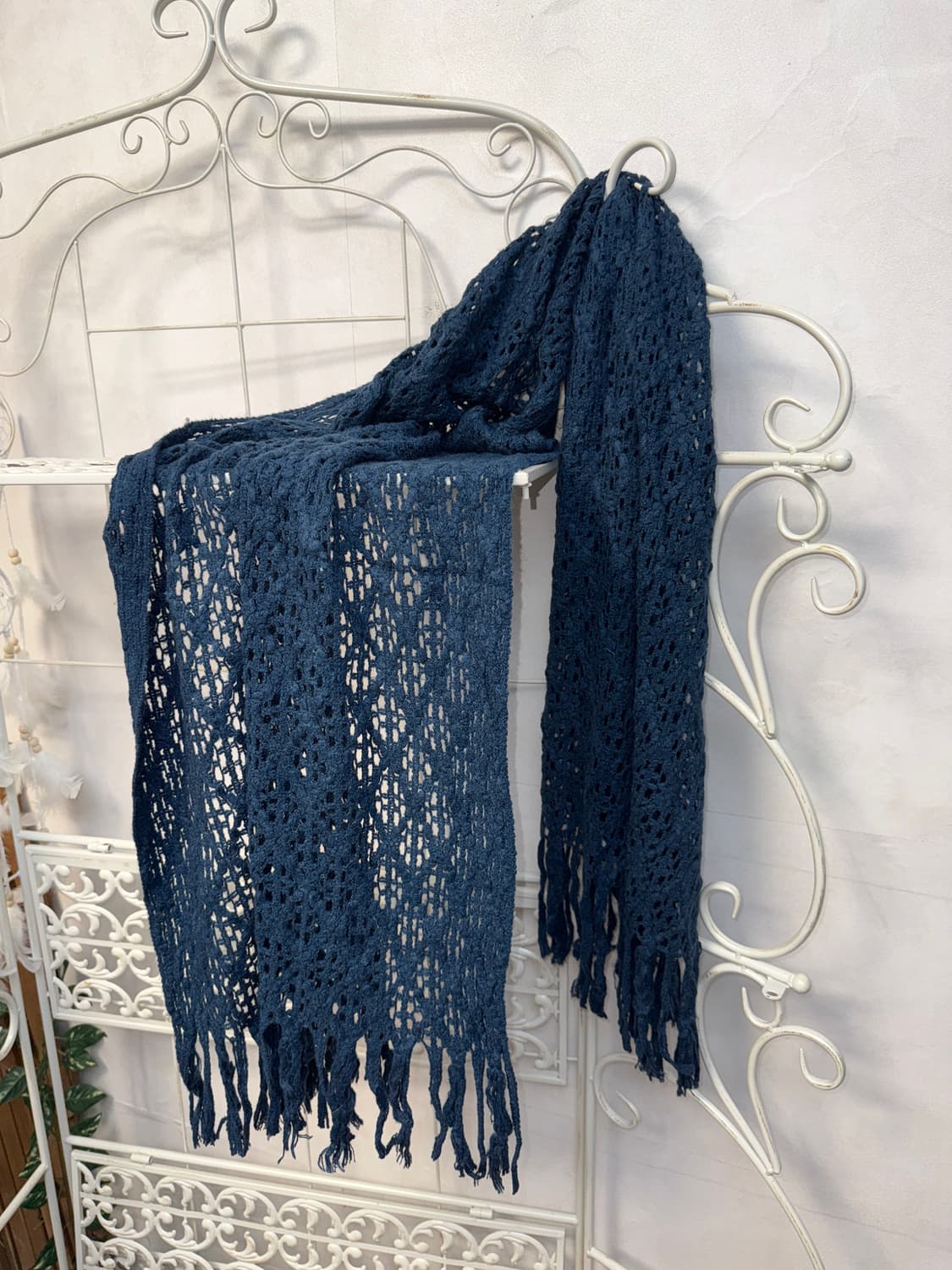 Mila Schön navy grunge net knit muffler 상품이미지1