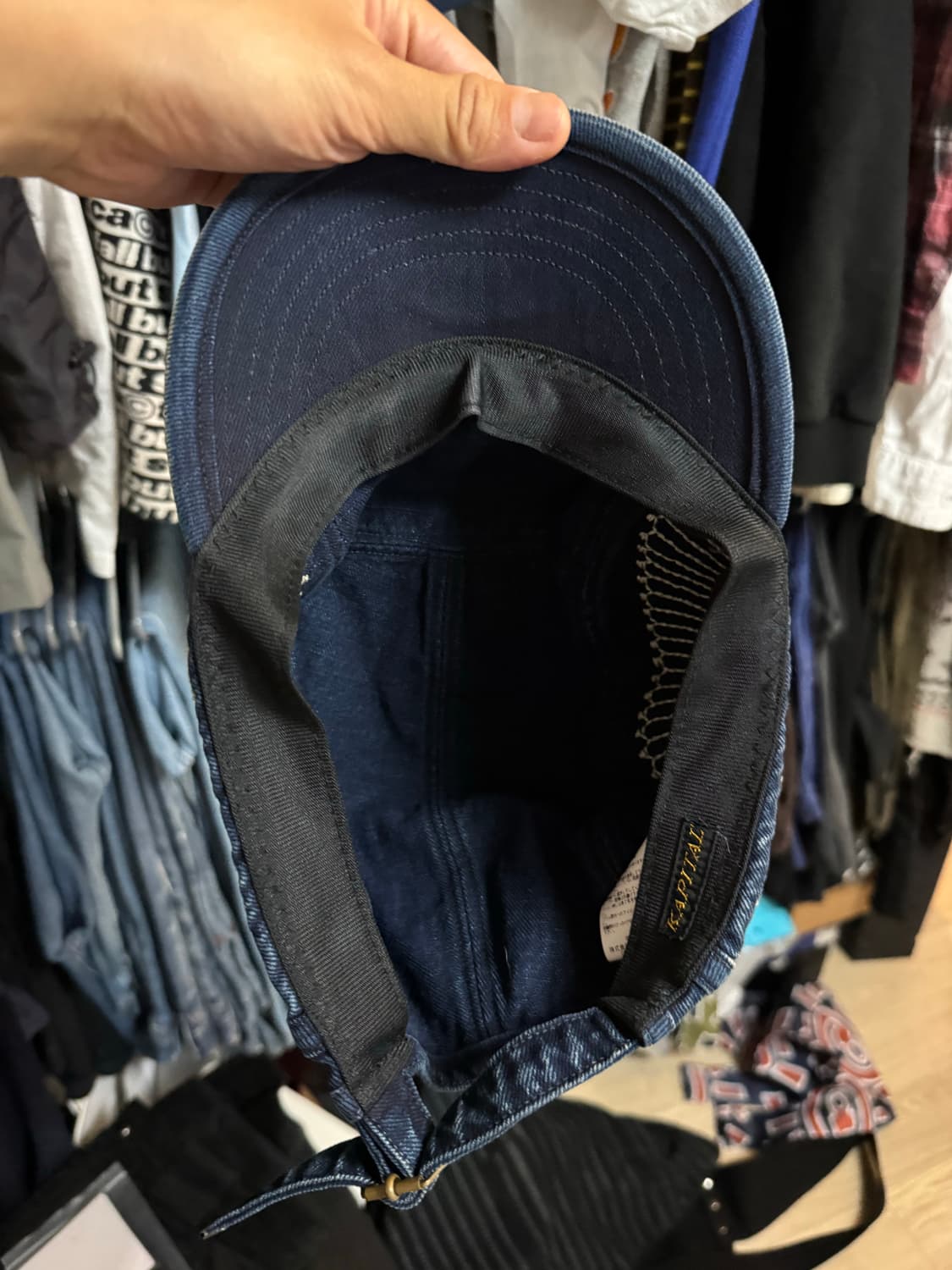 캐피탈 10온즈 IDG 후로시키 자수 데님 캠프 캡 인디고 상품이미지4