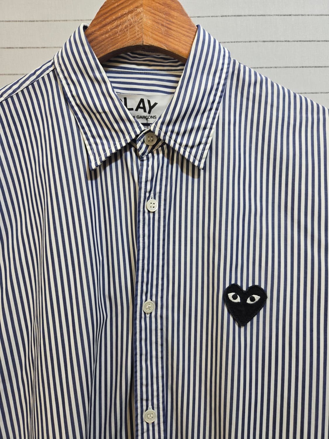 꼼데가르송 스트라이프 셔츠 블랙 와펜 상품이미지2