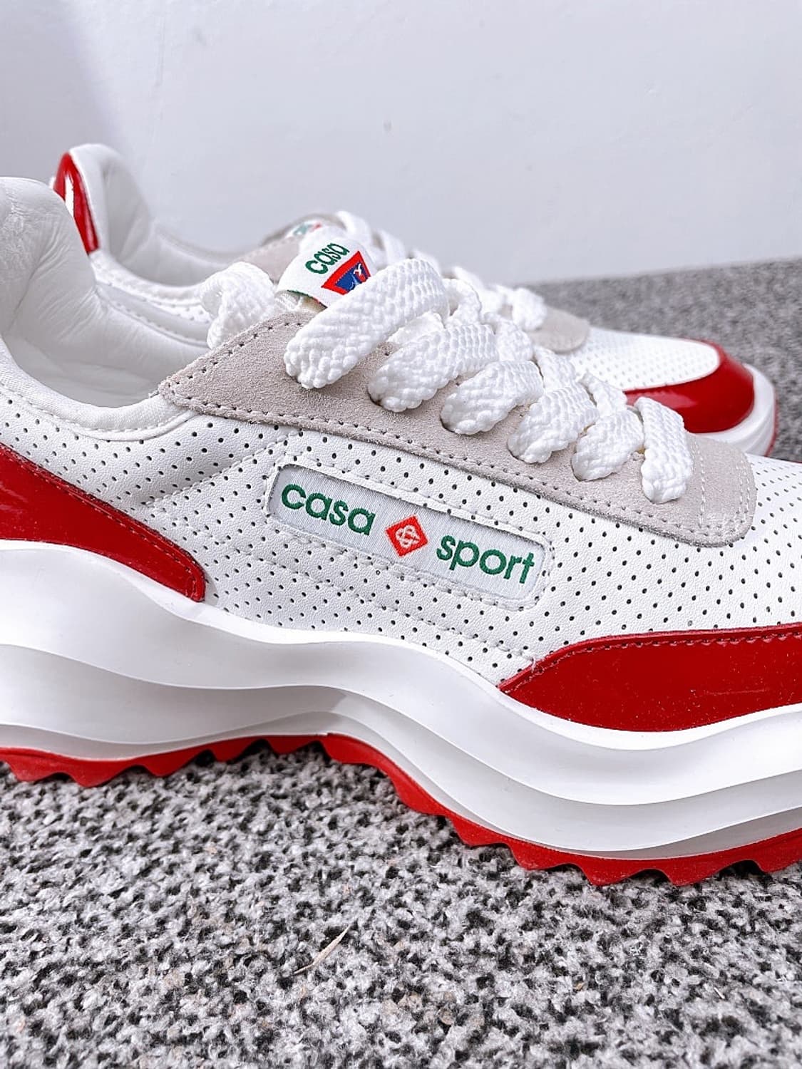 (정품/새상품) 카사블랑카 공용 아틀란티스 화이트 레드 스니커즈 상품이미지4