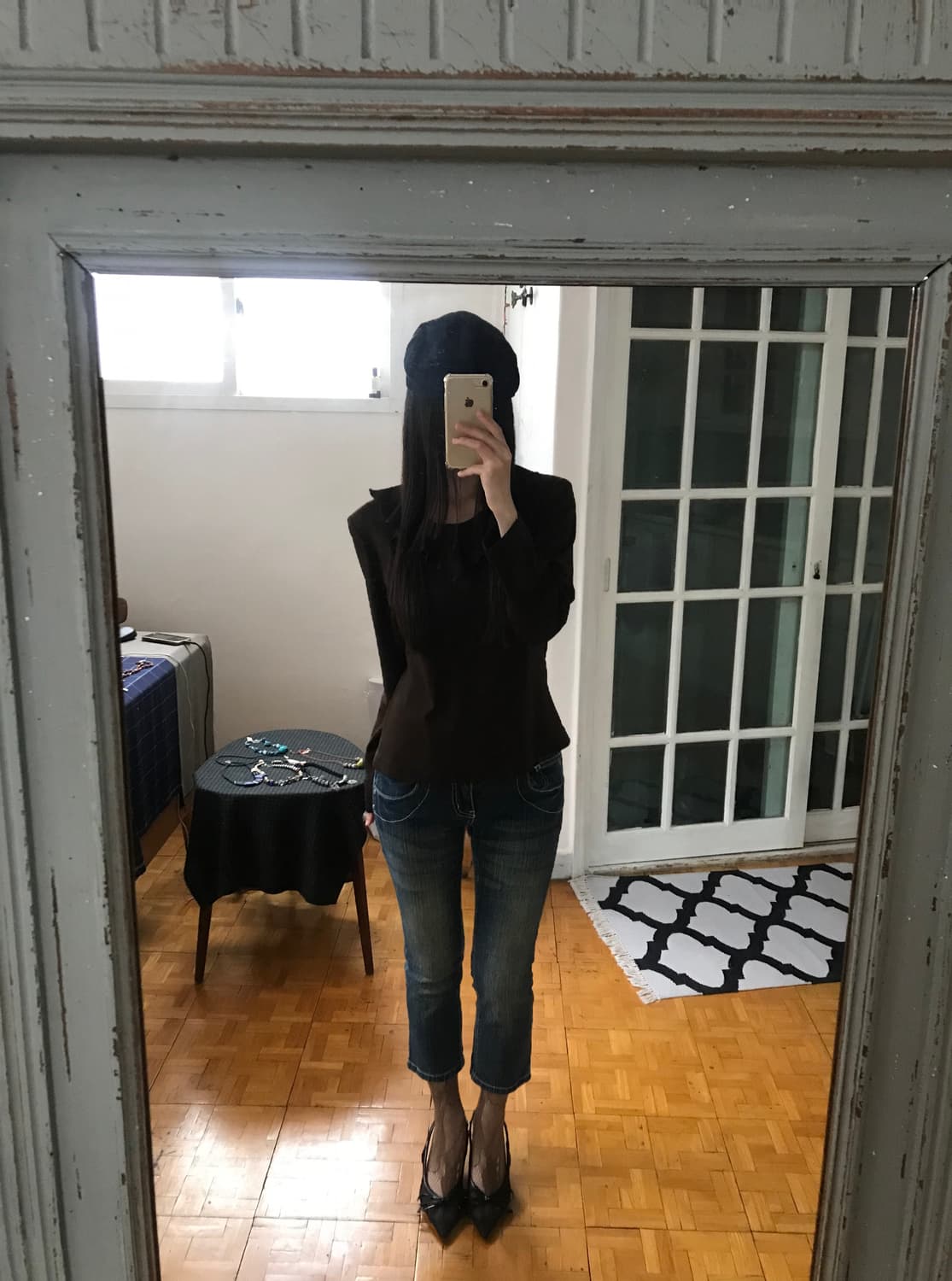 vintage brown frill top 상품이미지4
