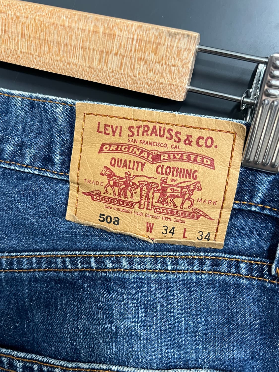 90s Levis 리바이스 508 레귤러 테이퍼드 데님 팬츠 상품이미지3