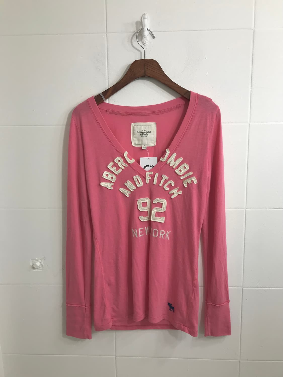아베크롬비 슬림핏 딱붙 브이넥 오프숄더 롱슬리브 상품이미지3
