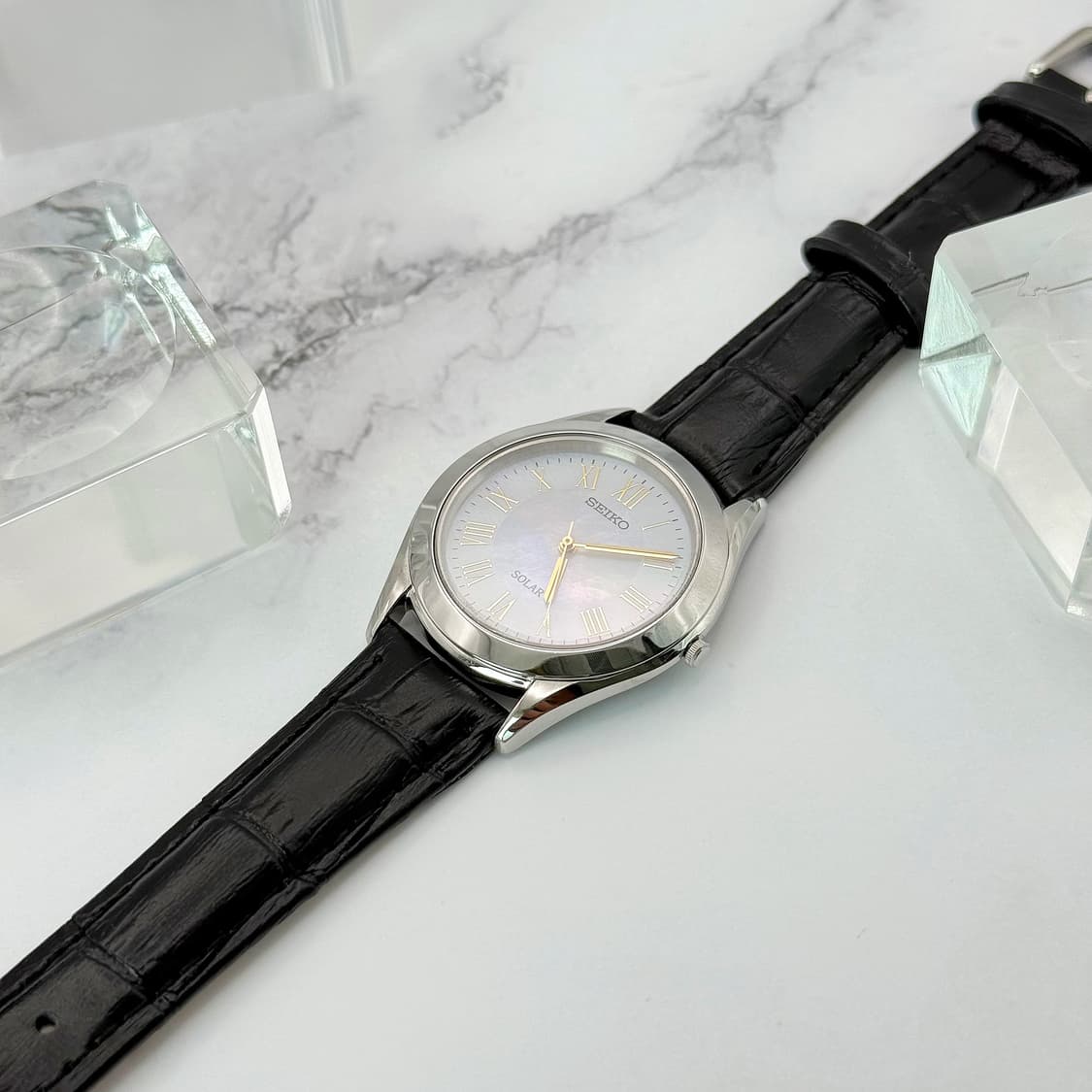 90s00s 빈티지 세이코 솔라 자개 다이얼 로만 워치 상품이미지6