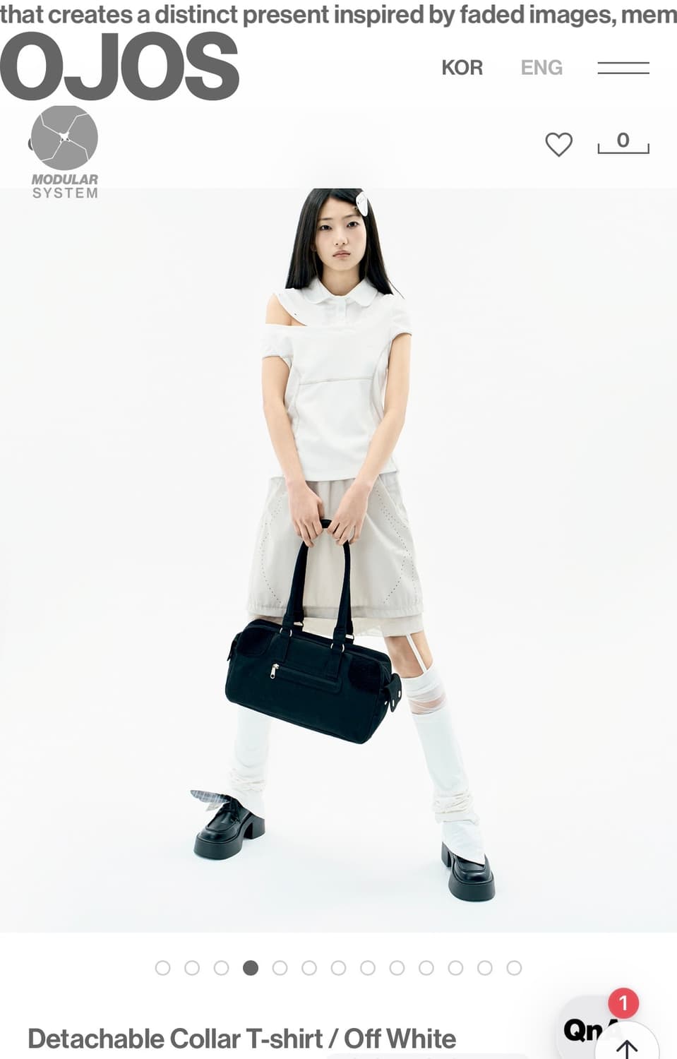 오호스) Detachable Collar T-shirt Off White 상품이미지2