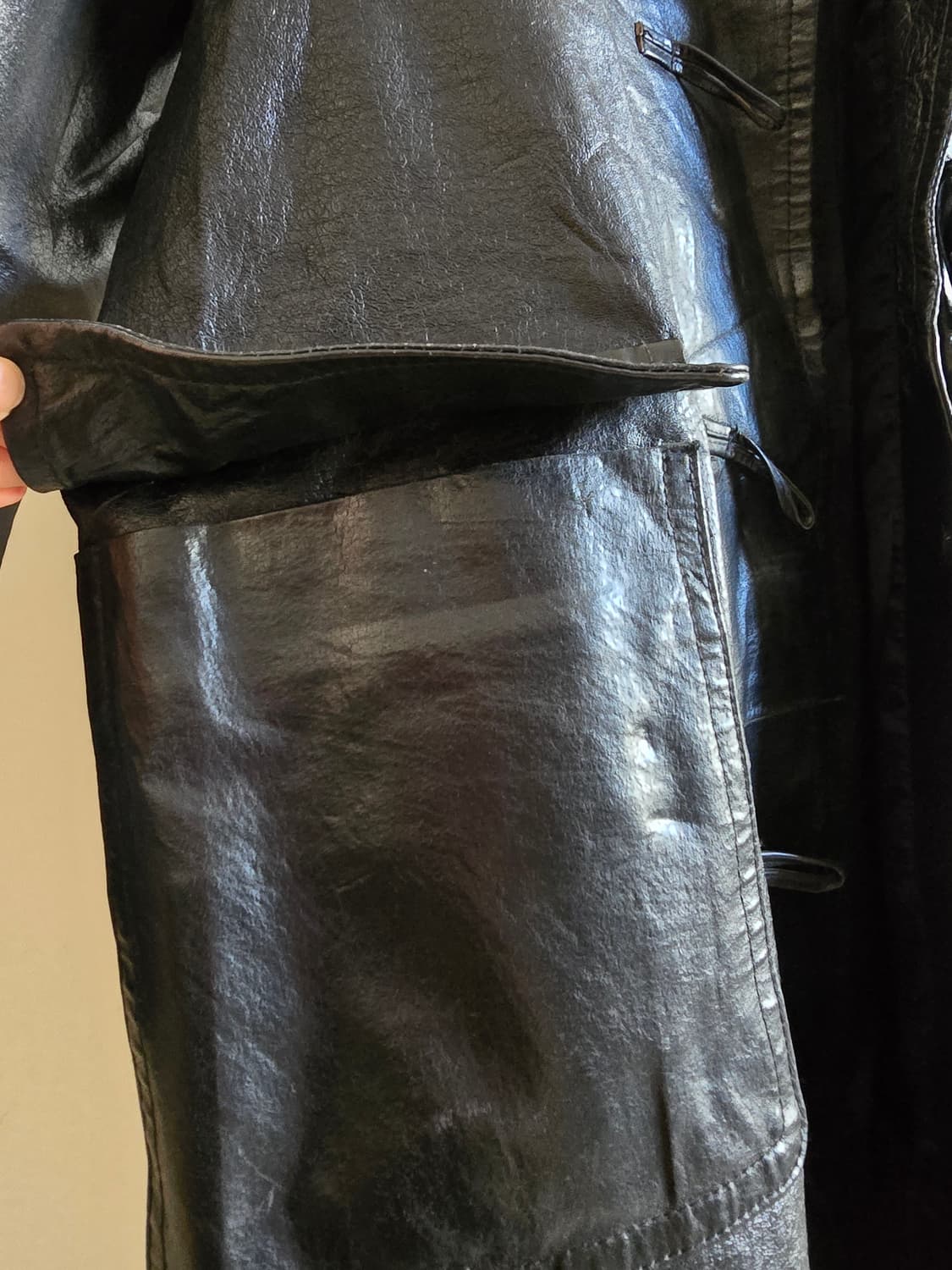 Pigskin Toggle Hood Long Coat 상품이미지6