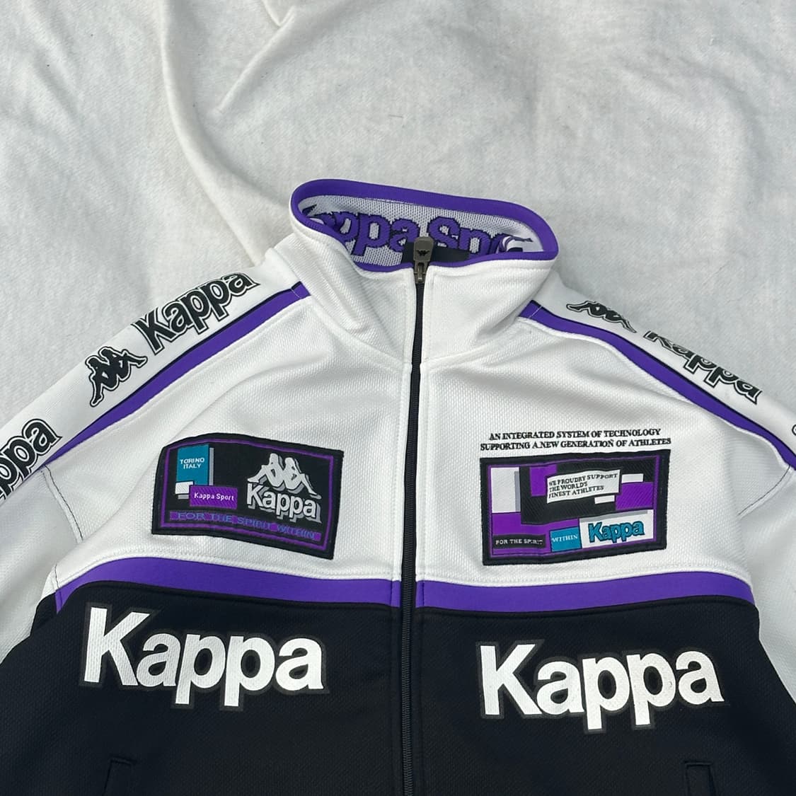 재팬 Kappa 카파 레이싱 퍼플 포인트 배색 져지 블록코어 스포티  상품이미지4