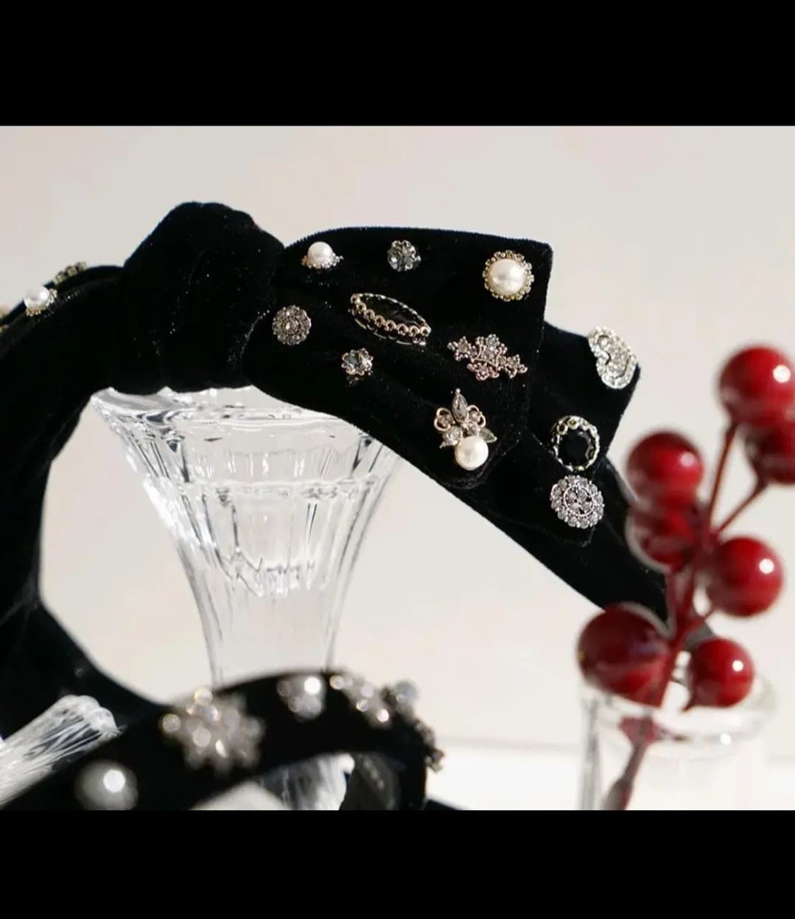 (프레피룩 긱시크 제니깔) Lude 정품 크리스탈 머리띠 상품이미지3