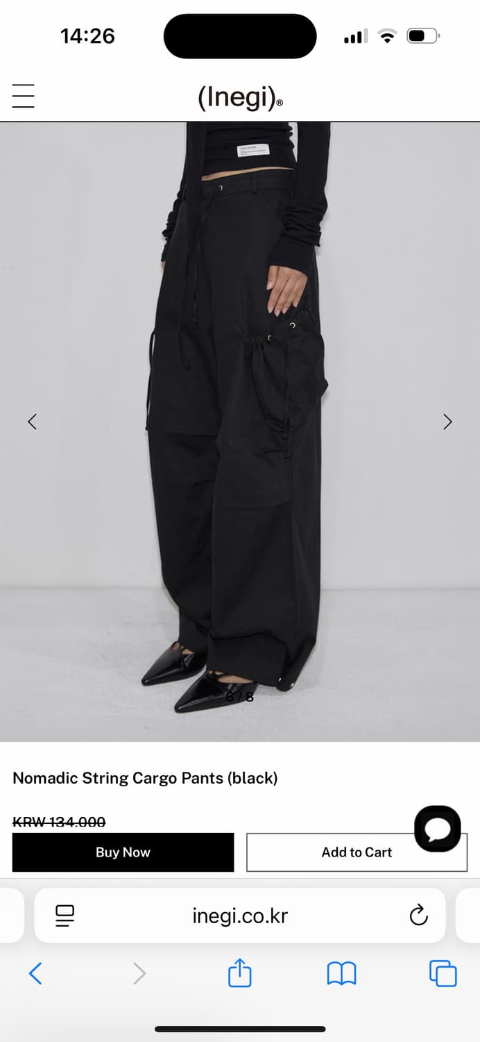 새상품) 이네기 노마딕 카고팬츠 블랙 상품이미지4
