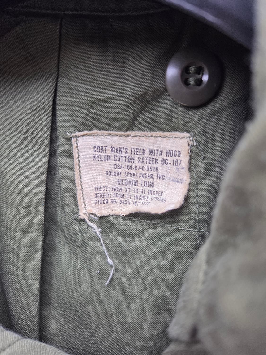 60s 미군 M65 필드자켓 2세대 미디움 롱 상품이미지3