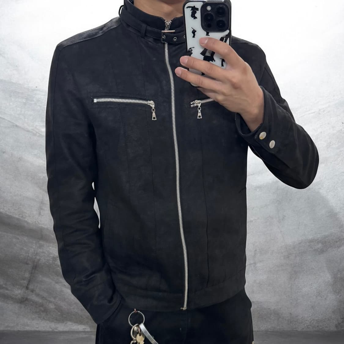 타카이큐 TAKAIQ 라이더 램스킨 스웨이드 레더자켓 상품이미지1