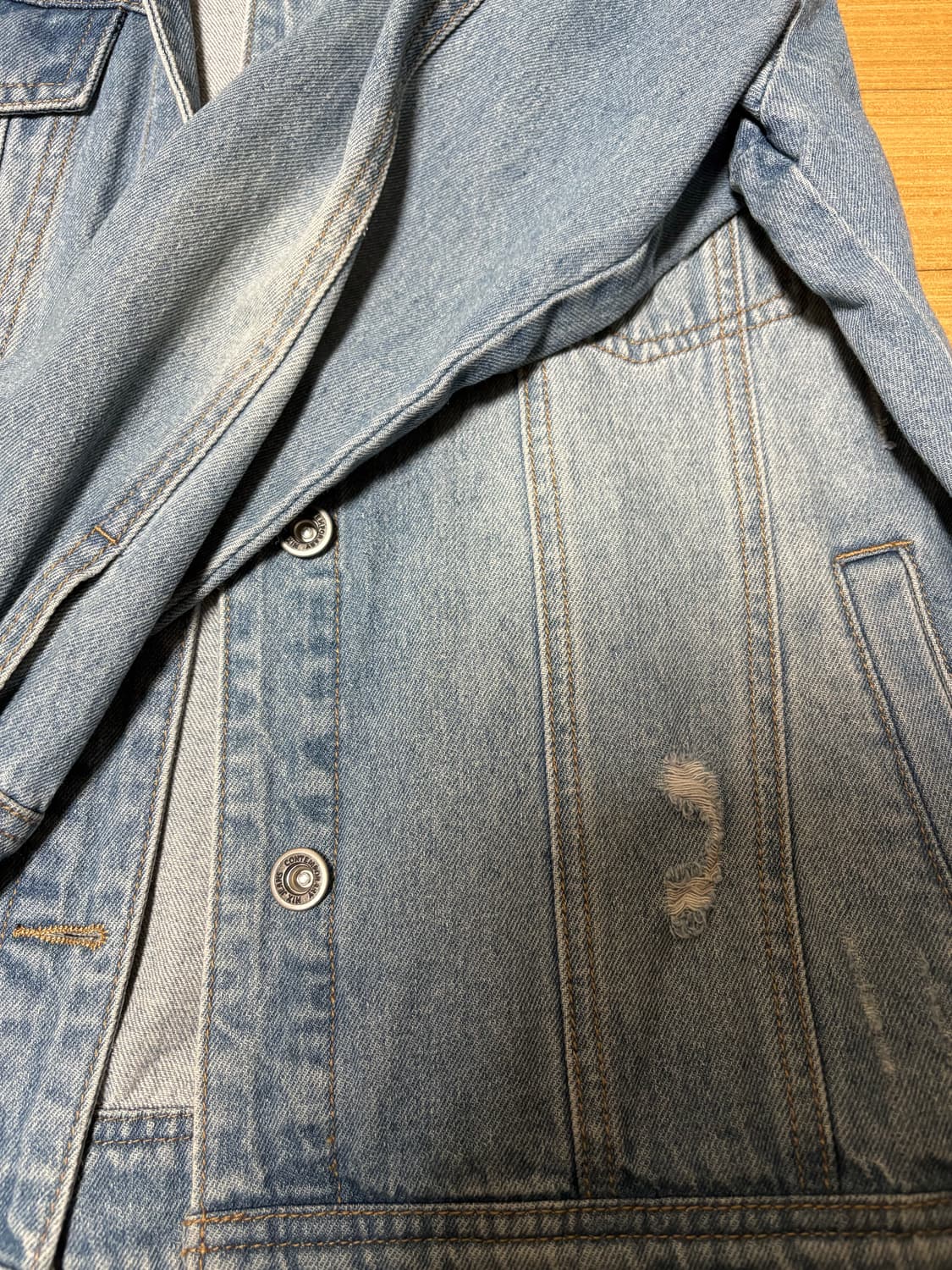 데미지 워싱 청자켓 상품이미지3