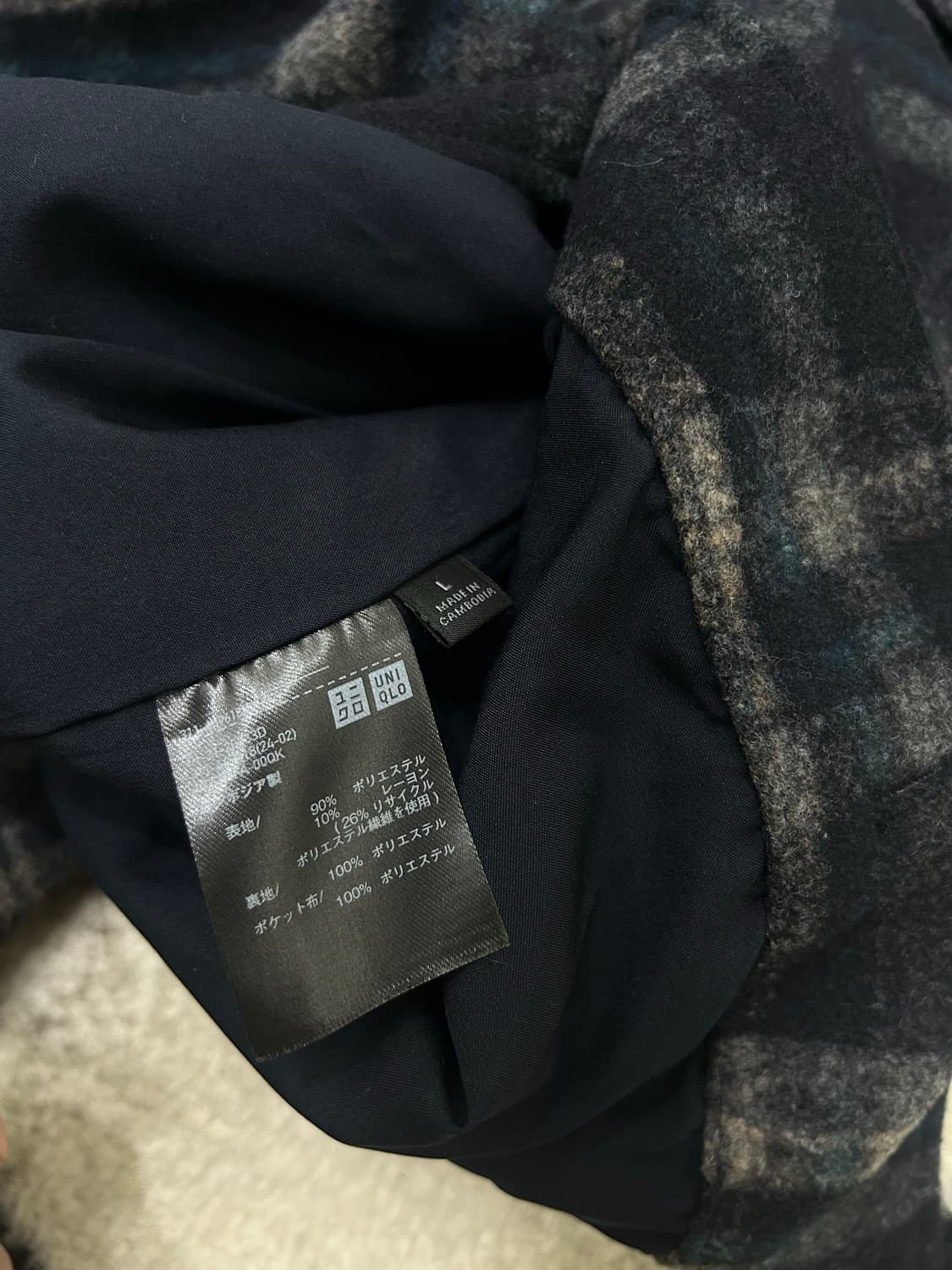 [L]유니클로 플란넬 체크 울 셔츠자켓/일본판 상품이미지5