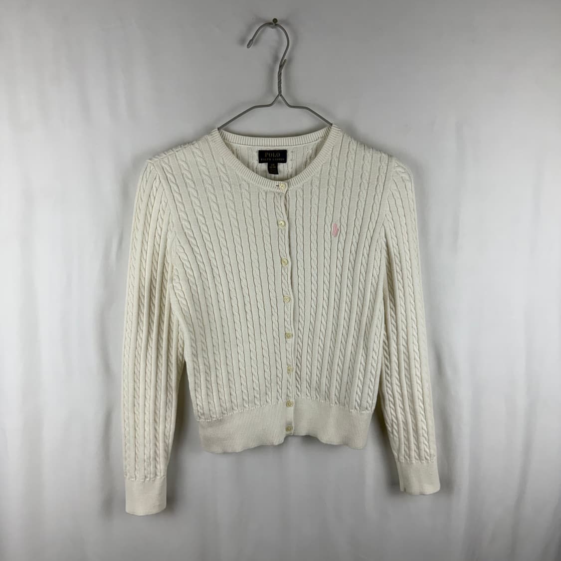  (무료배송)L) 폴로랄프로렌 키즈/우먼스 케이블 크롭 가디건 아이보리 상품이미지2