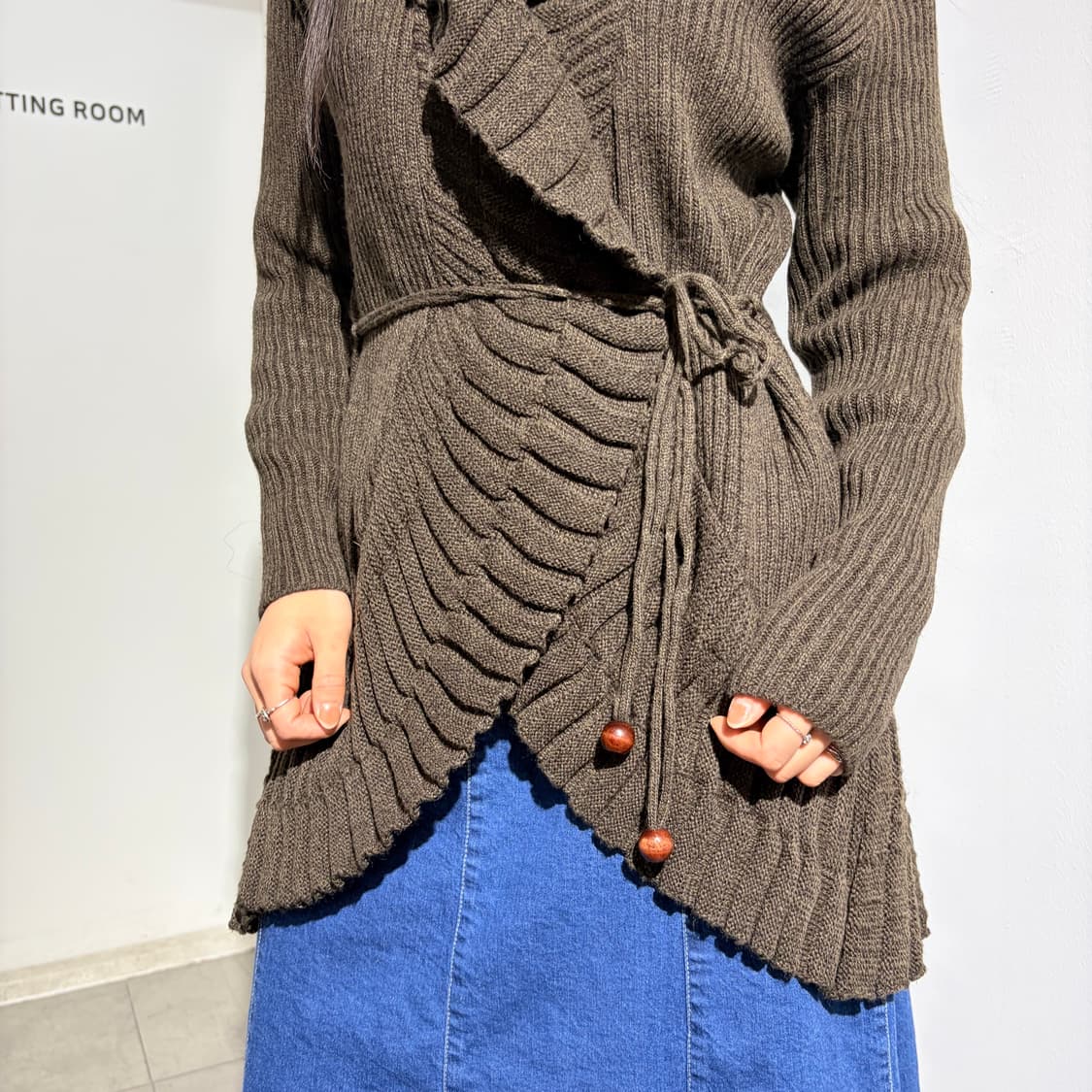 Philan 초코브라운 니트 가디건 상품이미지2