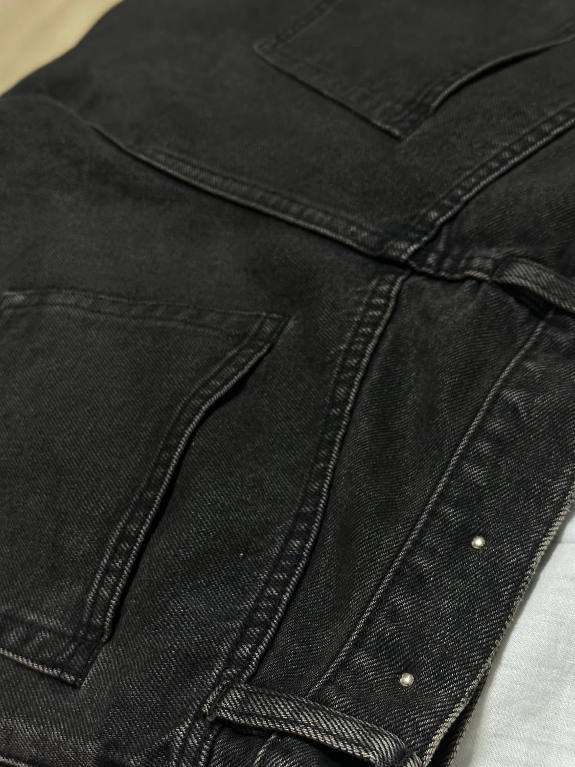 와코마리아X마인데님 테이퍼드 데님 블랙 M 상품이미지2