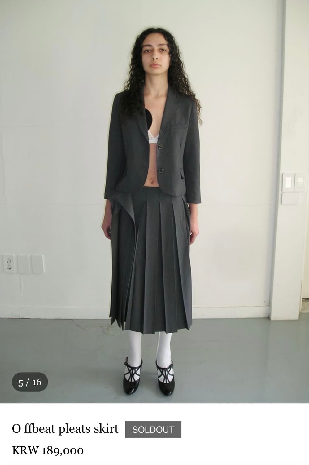 [새상품] eonts 에옹쓰 24 O ffbeat pleats skirt 상품이미지2
