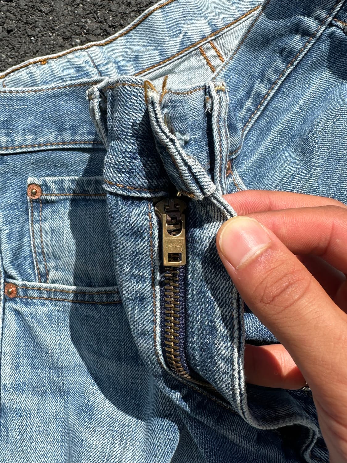 00‘s Levi’s 503 washed distressed denim  상품이미지7