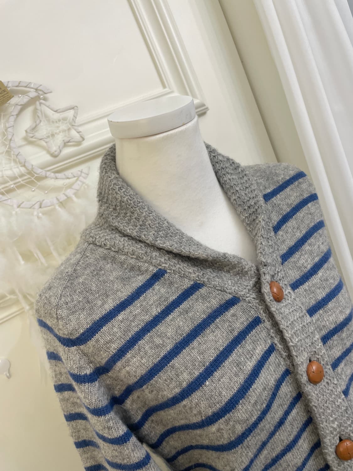 dark gray blue stripe mori cardigan 상품이미지7