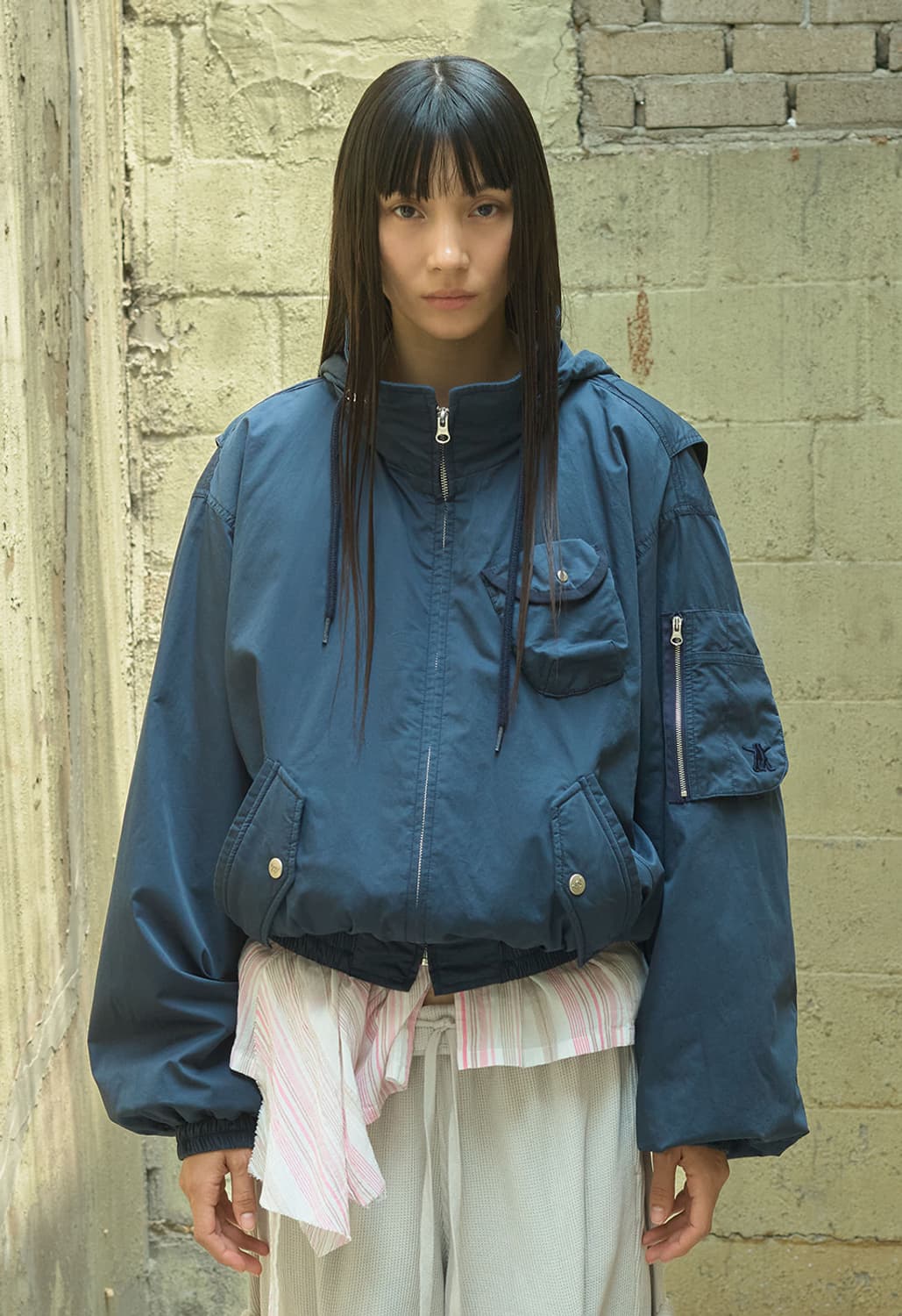 Openyy bomber navy 오픈와이와이 카고 봄버 네이비 m 상품이미지1