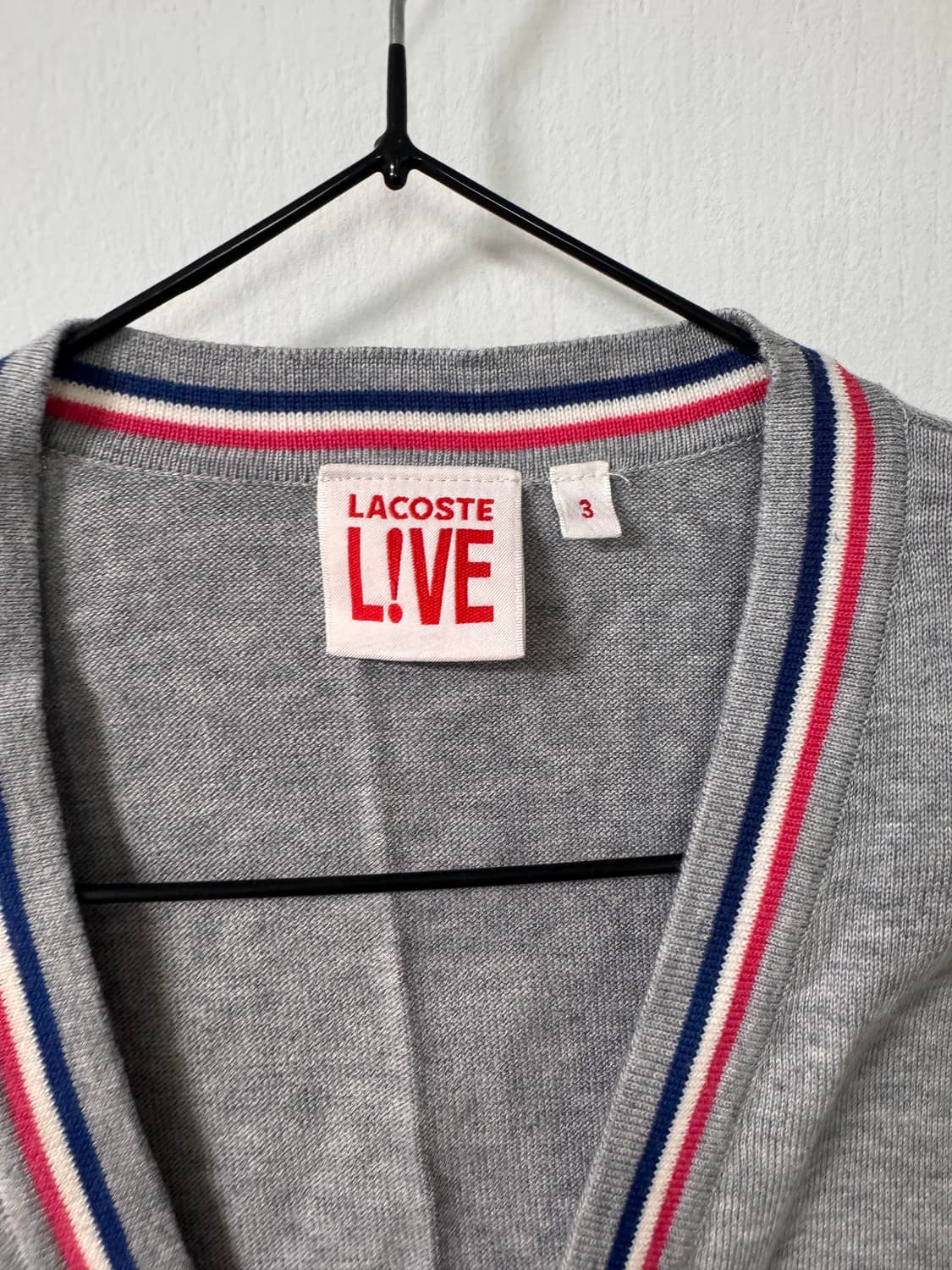 라코스테라이브 남여공용95 그레이 면 가디건 상품이미지4