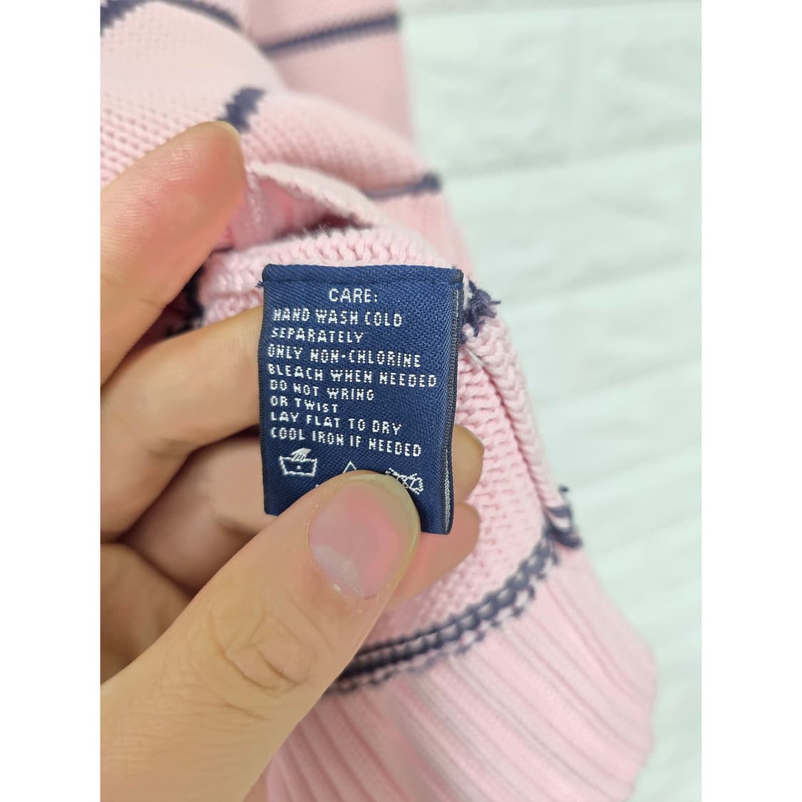 택포// 폴로랄프로렌 핑크 스트라이프 니트 L 상품이미지3