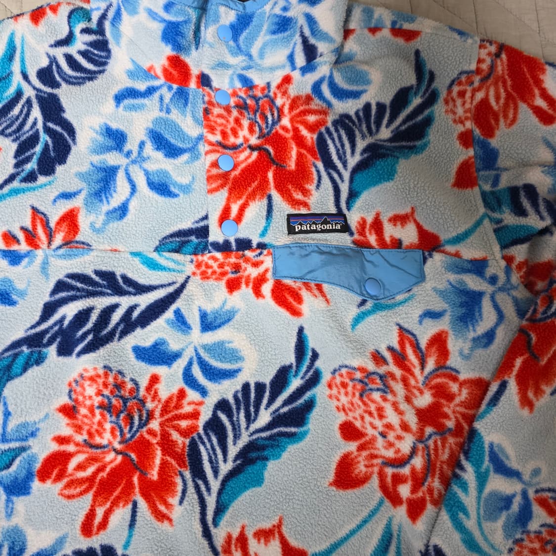 [W/L] 빈티지 파타고니아 신칠라 플리스 스냅 풀오버 플라워 카모 상품이미지3