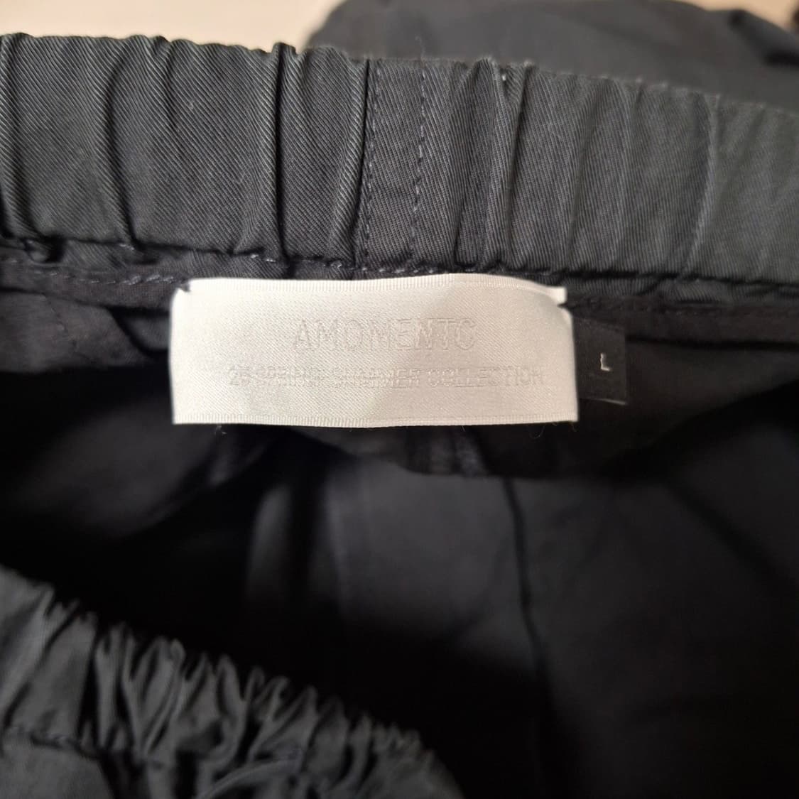 [L] 아모멘토 25ss 드로우스트링 와이드 퍼티그 팬츠 블랙 amome 상품이미지7