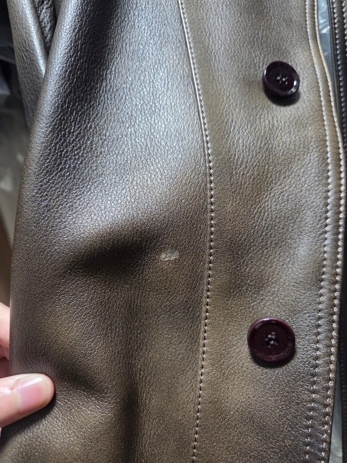 인사일런스 투톤레더자켓 BROWN 상품이미지7